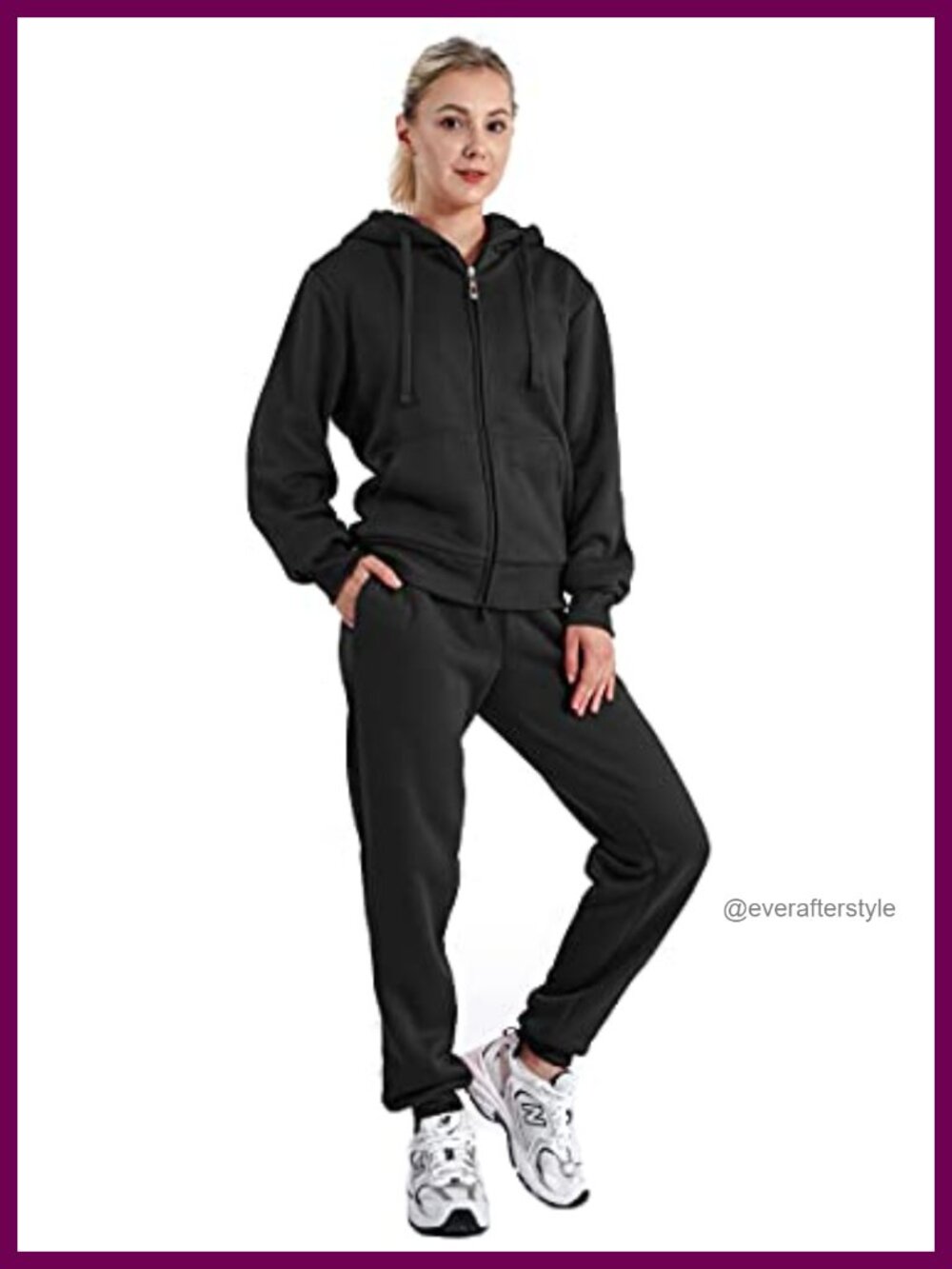 Women's Sherpa Lined Hoodie & Jogger Tracksuit 2 Piece Sweatsuit Set